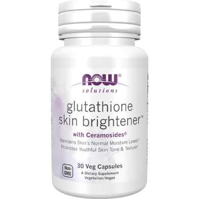 Now Glutathione Skin Brightener With Ceramosides 30 Veg Capsules -523388158 image