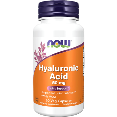 Now Hyaluronic Acid 50mg 60 Veg Capsules - 733739031563 image
