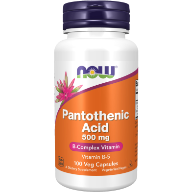 Now Pantothenic Acid Vitamin B-5 500 mg B-Complex 100 Capsules -522600927 image