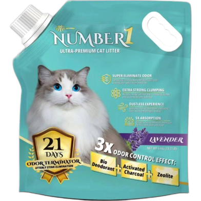 Number 1 Ultra-Premium Cat Litter with Lavender Scent 6kg | 21 DAYS ODOR TERMINATOR image