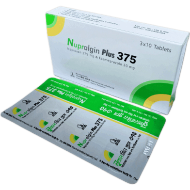 Nupralgin Plus 375 Mg, 20 Mg Tablet 10's Strip image