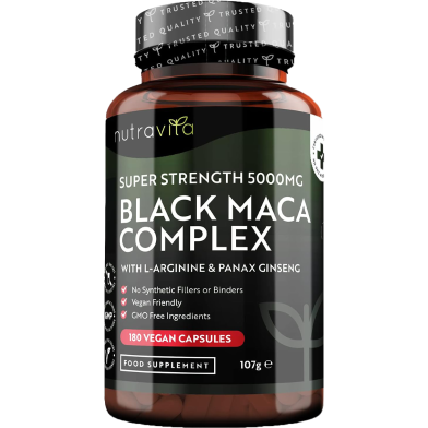 Nutravita Black Maca Root Complex 5000 mg 180 Vegan Capsules image