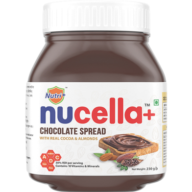 Nutri Plus Nucella Plus Chocolate Bread Spread (Cocoa and Almonds) 230gm image
