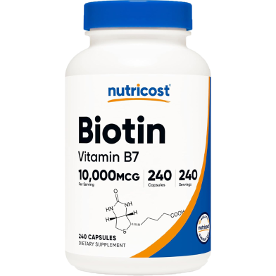 Nutricost Biotin Vitamin B7 10,000mcg Vitamin Supplement 240 Capsules -523303572 image