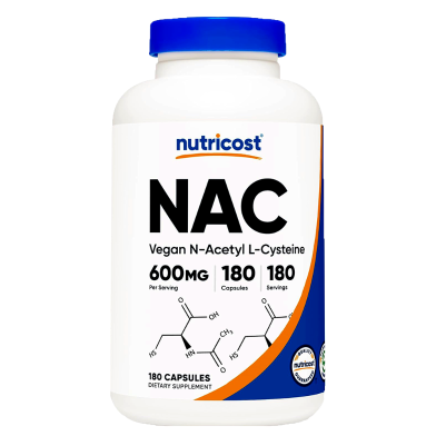 Nutricost NAC (N-Acetyl L-Cysteine) 600mg - 180 Capsules -523040313 image