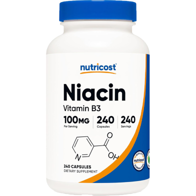 Nutricost Niacin Vitamin B3 (100mg) 240 Capsules -370722808 image