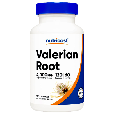 Nutricost Valerian Root Capsules (1000mg Per Serving) 4,000mg Equivalent Per Serving - 120 Capsules -522741292 image