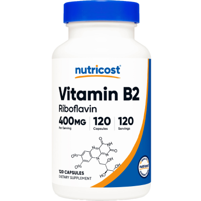 Nutricost Vitamin B2 Riboflavin 400mg 120 Capsules -484149381 image