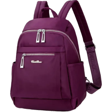 Nylon Backpack Durable Waterproof Casual Shoulder Bag burgund image