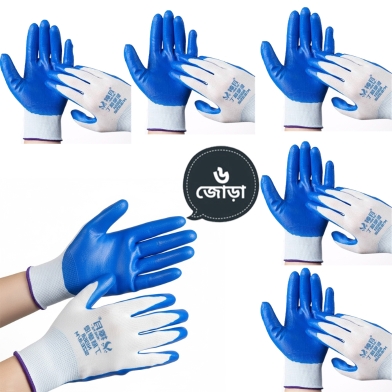 Nylon Rubber Coated Safety Hand Gloves For Industrial Household Bike Riding Hand Gloves 6 pair image