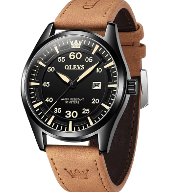 OLEVS 9962 Fashion Men Watch With Leather Strap image