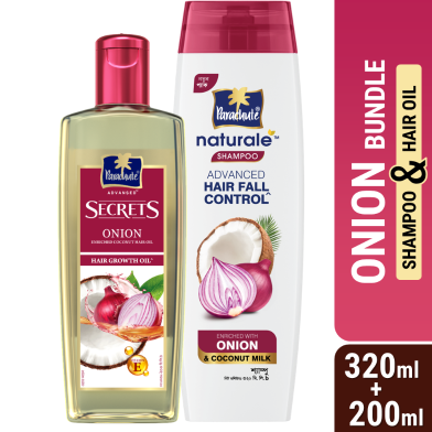 Onion Bundle - Parachute Advanced Onion Hair Growth Oil 200ml And Shampoo Onion Hair Fall Control 320ml image