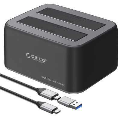ORICO 2.5 Inch 3.5 Inch SATA HDD SSD Dual- Bay Dock 6829C3-V1-BK image