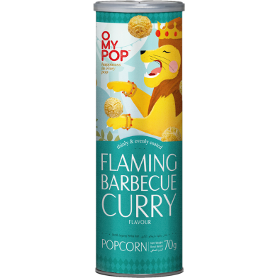 O MY POP Flaming Barbecue Curry Flavour Popcorn 70 gm image