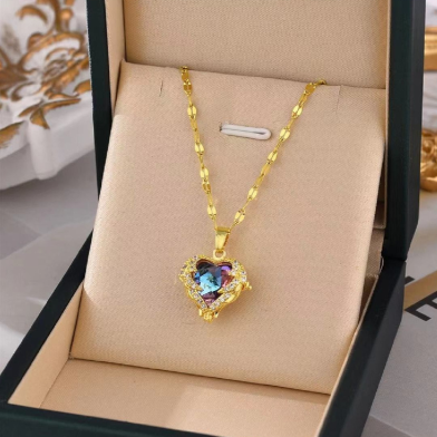 Ocean Heart Stone Love Shape Neckless for Stylish Girls or Women image
