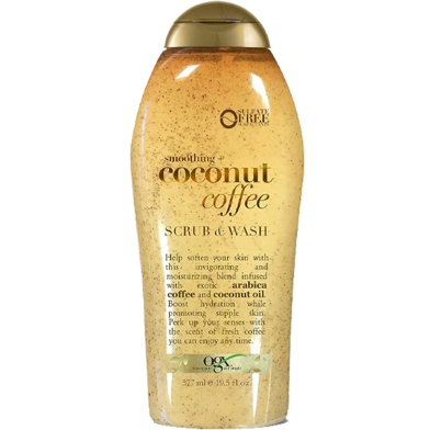 Ogx Smoothing Plus Coconut Coffee Scrub And Wash 577 ml image