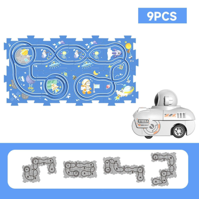 Olafur Slot Rail Car Puzzle Race Track Set 8pcs Track 1 Car image