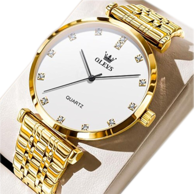 Olevs Men's Watches Simple Fashion Original Quartz Watch for Man Waterproof Stainless Steel Daily Wear Modest Luxury 5596 New image