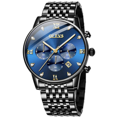 Olevs Choronograph Waterproof Mens Fashion Stainless Steel Watch image