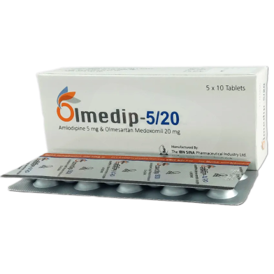 Olmedip 5 mg, 20 mg Tablet 10's Strip image