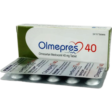 Olmepres 40 mg Tablet-10's strip image