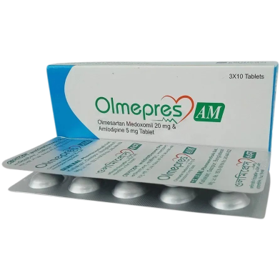 Olmepres Am 5 mg, 20 mg Tablet 10'S Strip image