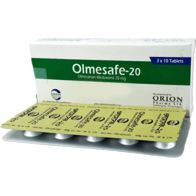 Olmesafe 20 mg Tablet 10's Strip image