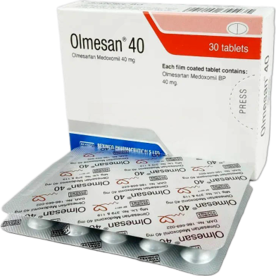 Olmesan 40 mg Tablet 15's Strip image