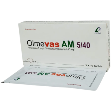 Olmevas AM 5 mg 40 mg Tablet 10's Strip image