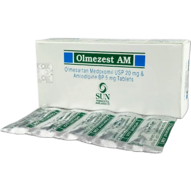 Olmezest Am 5 mg 20 mg Tablet 10's Strip image