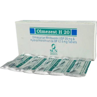 Olmezest H 20 mg Twelve Point Five mg Tablet 10s Strip image