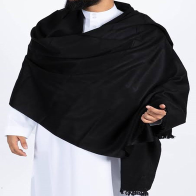 One Color Viscose Shawl Or Chador For Men and Women - Black Slide 2