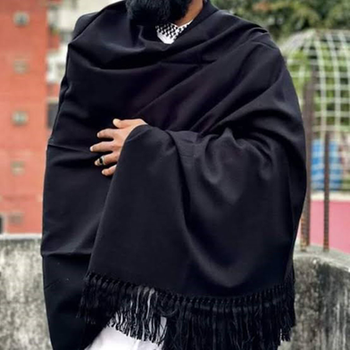 One Color Viscose Shawl Or Chador For Men and Women - Black Slide 3