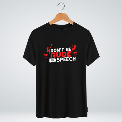 One Ummah BD 'Don't rude in speech' Design Classic Round Neck Half Sleeve T-shirt for Men - (CMTHC-CAD104) image