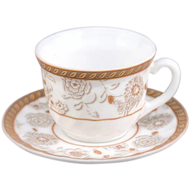 Opal Glass Cup and Saucer 12 Pcs Set image
