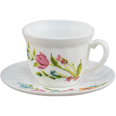 Opal Glass Cup and Saucer 1 Pcs image