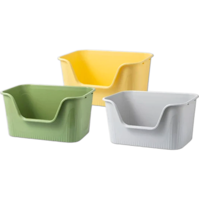 Open Cats Easy Access Anti Splashing Portable Cat Toilet Sandbox -(60*42*22Cm) image