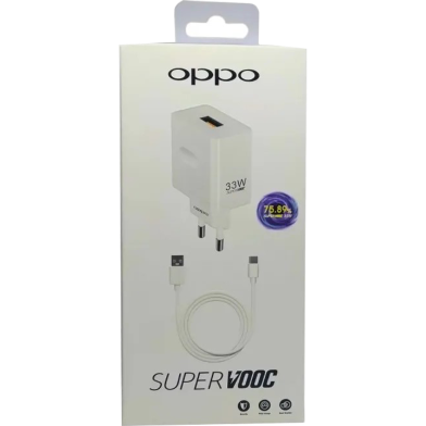 Oppo 33W Super Fast VOOC Flash Charger with Type-C Cable – Quick Charge Adapter image