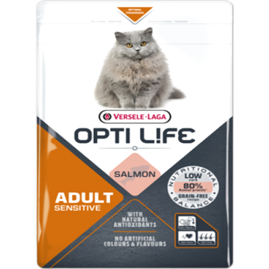 Opti Life Grain-Free Dry Cat Food Adult Sensitive Salmon 2.5kg image