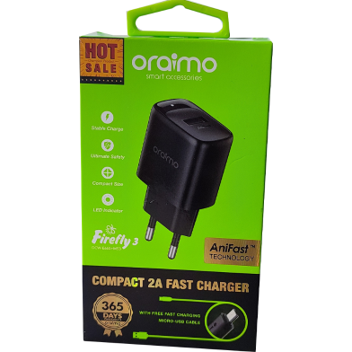 Oraimo Firefly 3 Charger (OCW-E66S M53)- Black image