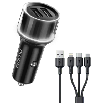 Oraimo Highway 15 15.5W 2 Ports Black Car Charger (Dual USB) OCC-1152D image
