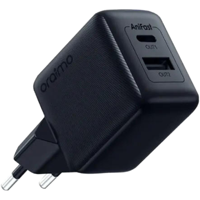 Oraimo (OCW-5183E Plus L53) 18w 2 Port Fast Charger With lighting cable Cable Black image