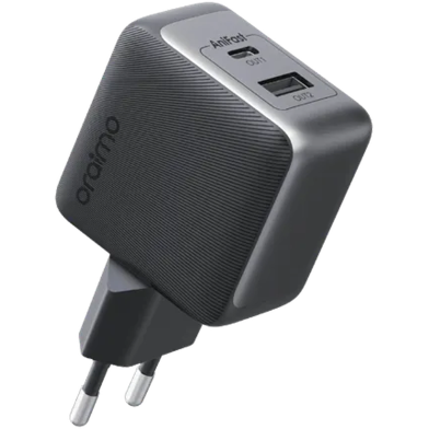 Oraimo OCW-7331E Plus C54 PowerGan 33W fast Charger Pro Dual Output Adapter With Type-C Cable Black image