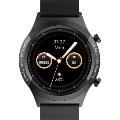 Oraimo OSW-23N 1.32'' TFT Screen ATM3 Waterproof Smart Watch-Dark Chrome image