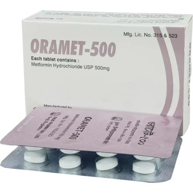 Oramet 500 mg Tablet 10's Strip image