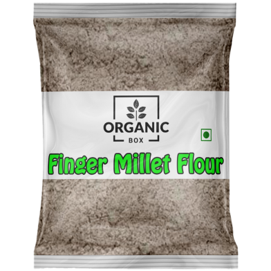 Organic Box Ragi Flour (Unpolished Finger Millet Atta) – High Protein, Calcium, Iron and Fibre – Good for Digestion and Weight Loss – 1Kg image