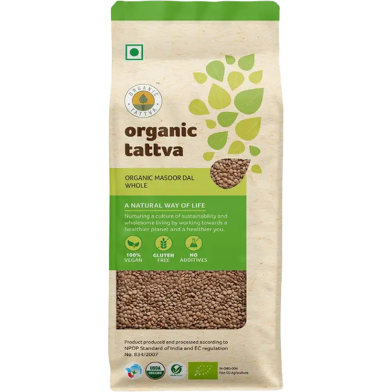 Organic Tattva Organic Masoor Malka Whole 500 gm image