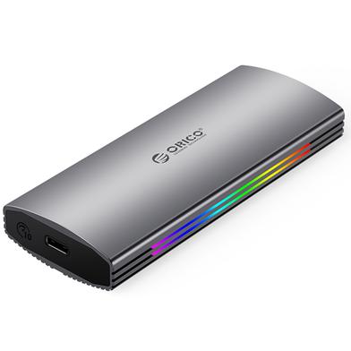 Orico M2R2-G2-SV Multi-Color Glowing RGB Gaming Style M.2 NVMe SSD Type-C Enclosure image