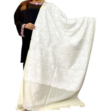 Original Kashmiri Poshmina Shawl For Women (White) image