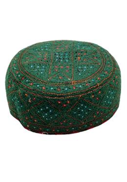 Original Pakistani Tupi - Deep Green (Any Design) image